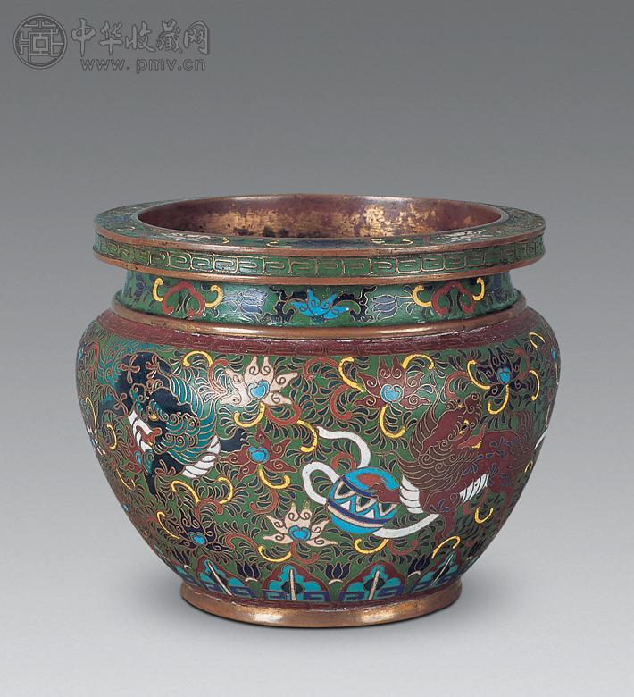 民国 景泰蓝瑞兽小缸