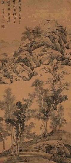 董其昌 山水 立轴 纸本墨笔