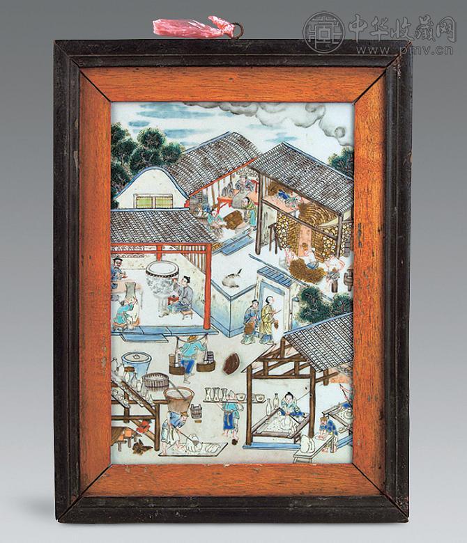 清 粉彩烧瓷图瓷板