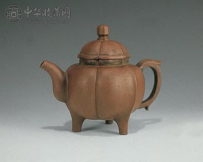 清 “友泉”紫砂海棠壶
