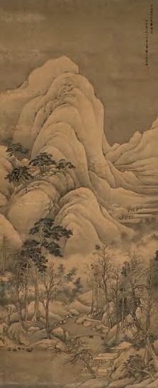 王翚 1686年 山庄雪霁图 立轴 设色绢本