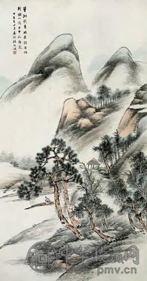 杨伯润 山水 立轴 设色纸本