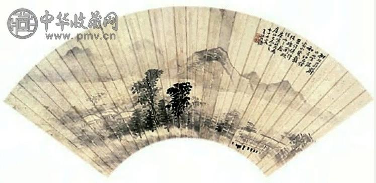 王学诰 山水 扇面 水墨纸本