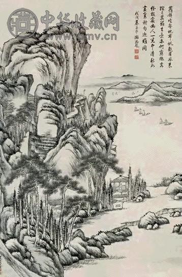 钱维城 远浦归帆 立轴 水墨纸本