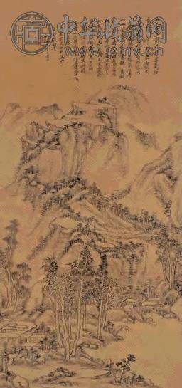 王原祁 层峦村树图 立轴 水墨绢本