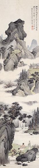 许昭 1941年作 松风琴韵图 镜心 设色纸本