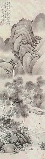 清 钱杜 松溪归隐图 轴