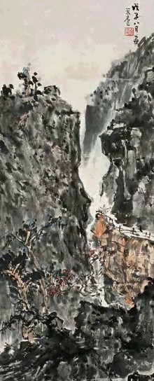 余任天 山水 立轴 设色纸本