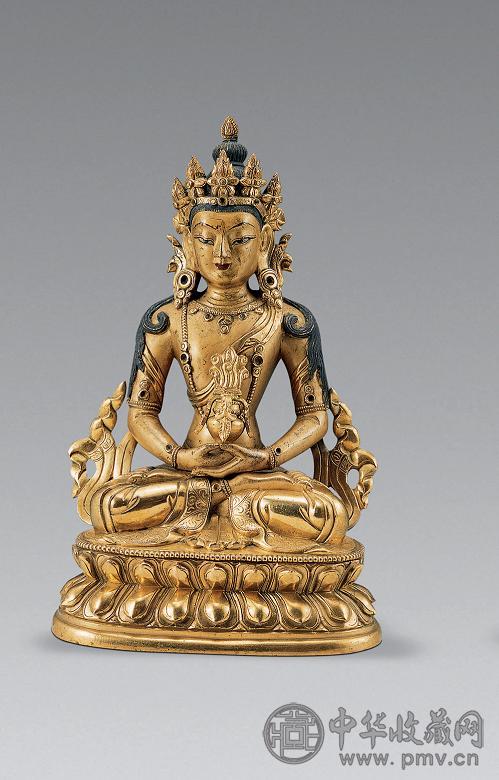 18世纪 铜鎏金无量寿佛像