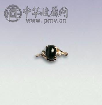 18K金镶猫眼石戒指