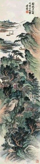 萧愻 壬午(1942年)作 径暖山晴 立轴 设色纸本