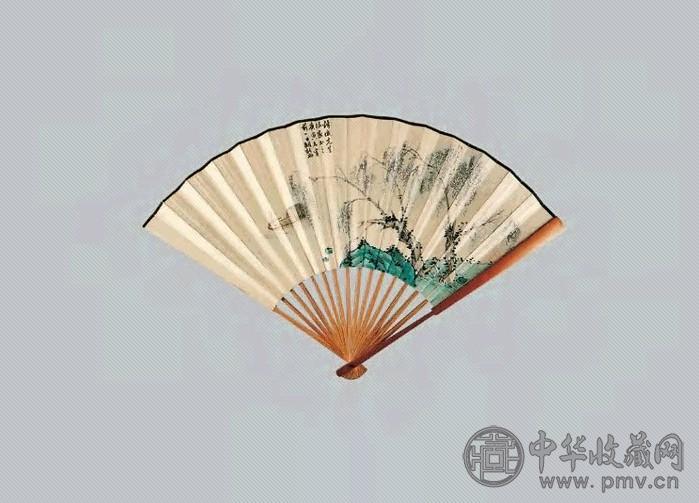 胡新雨 山水、书法 扇面 纸本