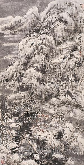 崔如琢 甲申(2004年)作 江山一色 镜心 设色纸本