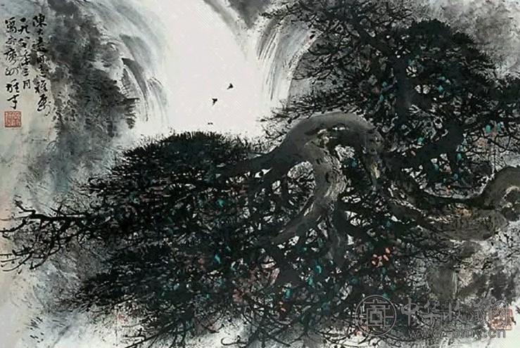 黎雄才 山水 立轴 设色 收藏资讯|艺术家|书画家|书画名人|书法家-中华收藏网