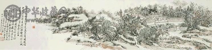 近现代 黄宾虹 怀旧楼校书图 卷