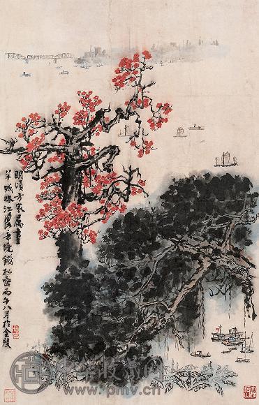 钱松嵒 珠江 立轴 纸本