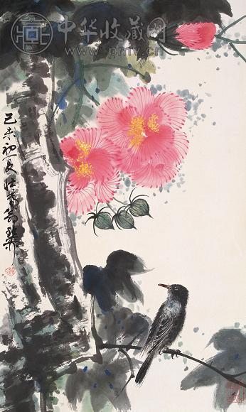 谢稚柳 花鸟 立轴 纸本