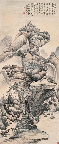 楼辛壶 1931年作 山水 立轴 设色纸本