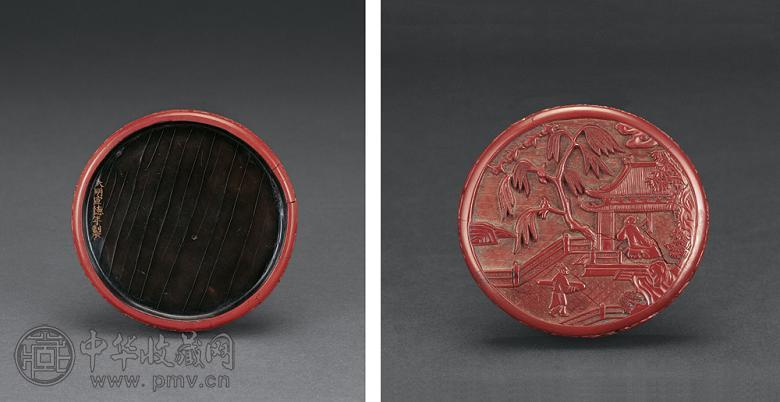 明宣德 剔红唐诗诗意图盖盒