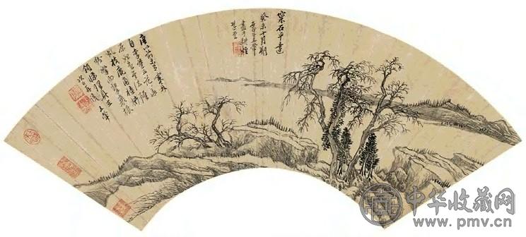清 王翚 窠石平远 镜心