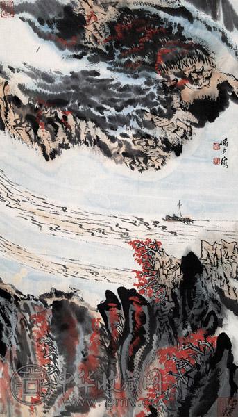 陆俨少 三峡图 设色纸本