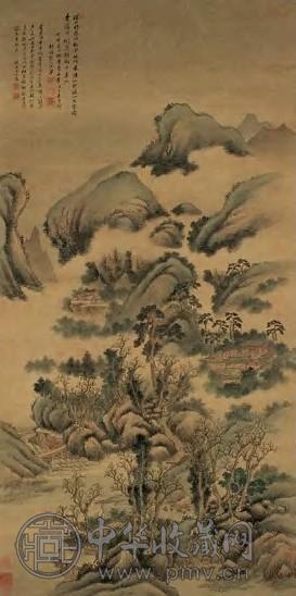 王翚 明末清初 深山夜雨图 轴