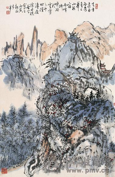 楼浩之 山水 立轴 纸本