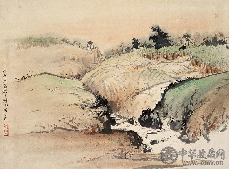 关山月 山水 镜心 设色纸本