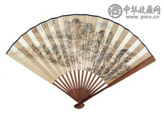 樊浩霖 山水书法 扇面 纸本