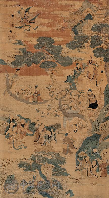 清中期 缂丝群仙祝寿