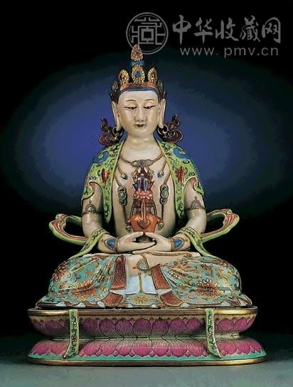 清乾隆 粉彩描金无量寿佛坐像