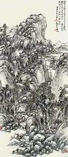 吴徵 甲戌(1934年)作 幽居图 立轴 水墨纸本