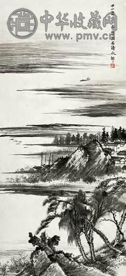 清 李研山 归舟图 轴