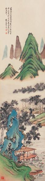 黄山寿 山水 立轴 设色纸本