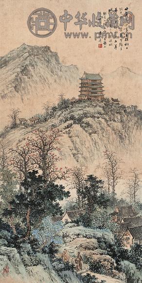袁松年 五羊城 立轴 纸本