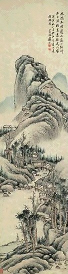 顾云 山水人物 轴
