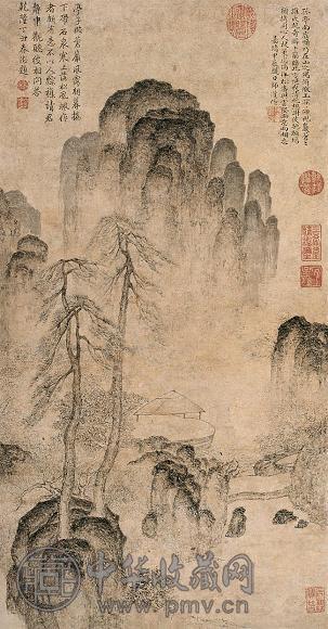 陆师道(传) 石泉寒上落松风 立轴 水墨纸本