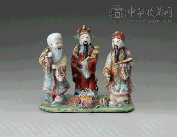 民国 粉彩福禄寿三星
