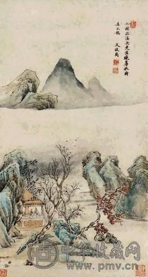 文从简 山水 立轴 纸本