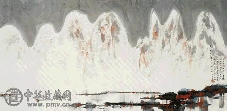 黄永玉 丁巳1977年作 雪景山水 镜心 设色纸本