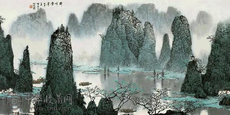 白雪石 1992年 群峰叠翠图 镜心 设色纸本