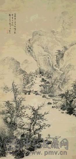 明末清初 程邃 山水 轴