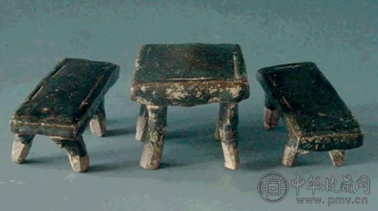 宋/元 啡釉小台连长凳(2件)