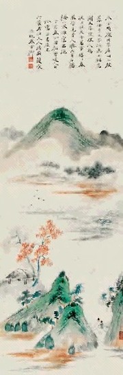 秦古柳 山水 立轴 纸本