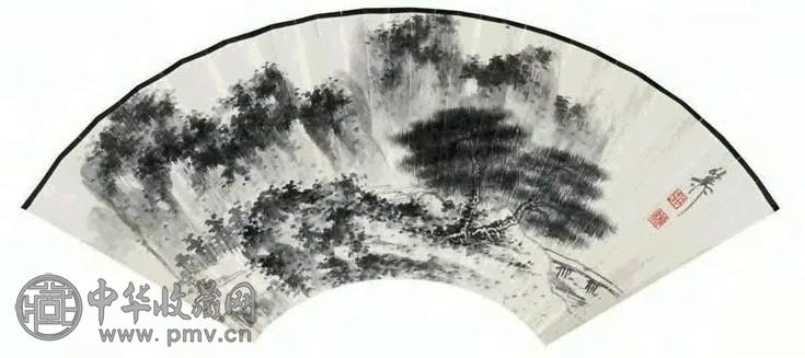 谢稚柳 山水 扇面 纸本