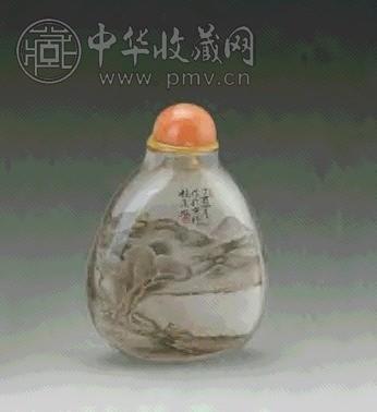 民国桂香谷内画山水图水晶鼻烟壶收藏资讯|艺术家|书画家|书画名人|书法