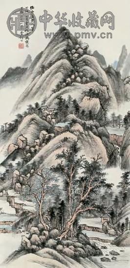 冯超然 丁卯(1927年)作 林泉高致图 立轴 设色纸本