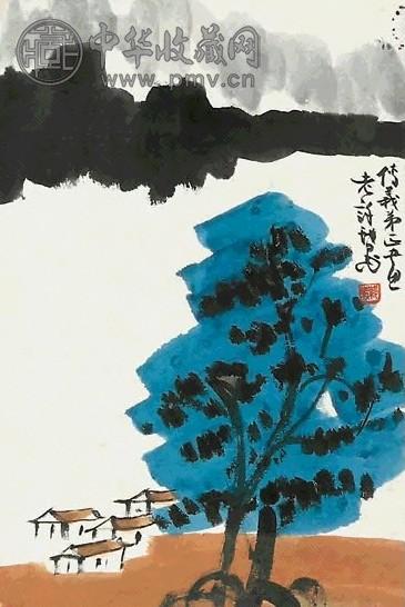 许麟庐 山水 立轴 纸本