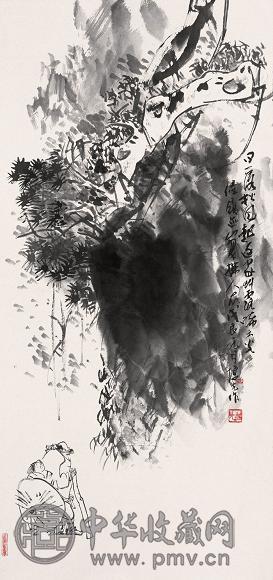 方增先 山水人物 镜心 纸本