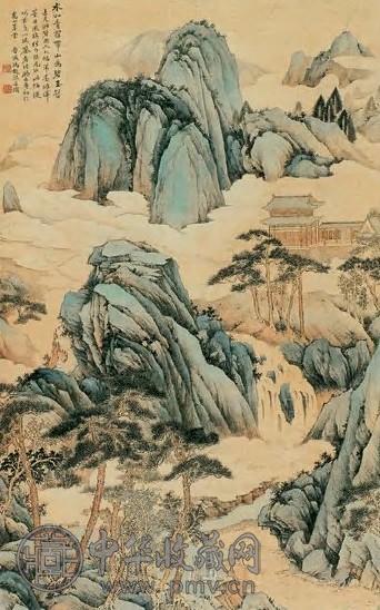 冯超然 云壑深秀 轴 绢本设色